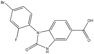 1-(4-bromo-2-fluorophenyl)-2-oxo-2,3-dihydro-1H-1,3-benzodiazole-5-carboxylic acid 구조식 이미지