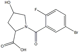 1-(5-bromo-2-fluorobenzoyl)-4-hydroxypyrrolidine-2-carboxylic acid 구조식 이미지