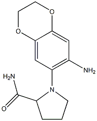 1-(7-amino-2,3-dihydro-1,4-benzodioxin-6-yl)pyrrolidine-2-carboxamide 구조식 이미지