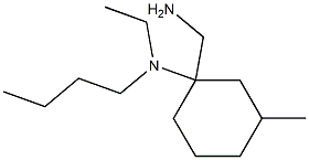 1-(aminomethyl)-N-butyl-N-ethyl-3-methylcyclohexan-1-amine 구조식 이미지