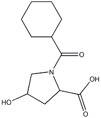 1-(cyclohexylcarbonyl)-4-hydroxypyrrolidine-2-carboxylic acid Structure