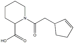 1-(cyclopent-2-en-1-ylacetyl)piperidine-2-carboxylic acid 구조식 이미지