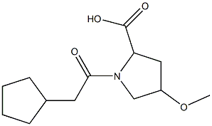 1-(cyclopentylacetyl)-4-methoxypyrrolidine-2-carboxylic acid 구조식 이미지