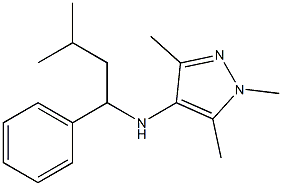 1,3,5-trimethyl-N-(3-methyl-1-phenylbutyl)-1H-pyrazol-4-amine 구조식 이미지