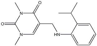 1,3-dimethyl-5-({[2-(propan-2-yl)phenyl]amino}methyl)-1,2,3,4-tetrahydropyrimidine-2,4-dione 구조식 이미지