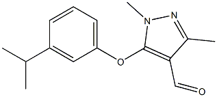 1,3-dimethyl-5-[3-(propan-2-yl)phenoxy]-1H-pyrazole-4-carbaldehyde 구조식 이미지