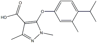 1,3-dimethyl-5-[3-methyl-4-(propan-2-yl)phenoxy]-1H-pyrazole-4-carboxylic acid Structure