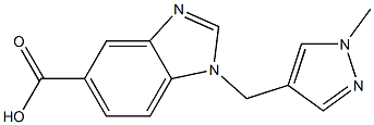 1-[(1-methyl-1H-pyrazol-4-yl)methyl]-1H-1,3-benzodiazole-5-carboxylic acid 구조식 이미지