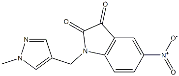 1-[(1-methyl-1H-pyrazol-4-yl)methyl]-5-nitro-2,3-dihydro-1H-indole-2,3-dione Structure