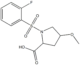 1-[(2-fluorobenzene)sulfonyl]-4-methoxypyrrolidine-2-carboxylic acid Structure