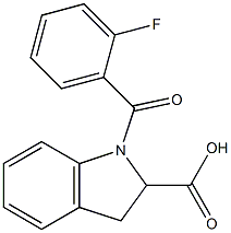 1-[(2-fluorophenyl)carbonyl]-2,3-dihydro-1H-indole-2-carboxylic acid 구조식 이미지