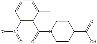 1-[(2-methyl-6-nitrophenyl)carbonyl]piperidine-4-carboxylic acid Structure