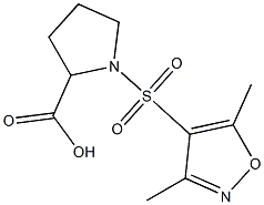 1-[(3,5-dimethyl-1,2-oxazole-4-)sulfonyl]pyrrolidine-2-carboxylic acid 구조식 이미지