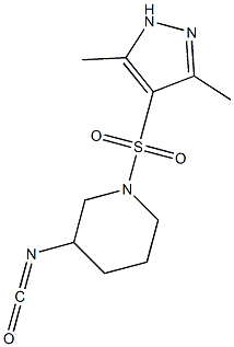 1-[(3,5-dimethyl-1H-pyrazole-4-)sulfonyl]-3-isocyanatopiperidine Structure