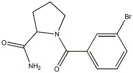 1-[(3-bromophenyl)carbonyl]pyrrolidine-2-carboxamide 구조식 이미지