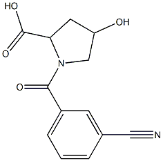 1-[(3-cyanophenyl)carbonyl]-4-hydroxypyrrolidine-2-carboxylic acid Structure