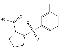 1-[(3-fluorophenyl)sulfonyl]pyrrolidine-2-carboxylic acid 구조식 이미지