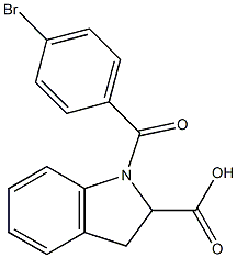 1-[(4-bromophenyl)carbonyl]-2,3-dihydro-1H-indole-2-carboxylic acid Structure