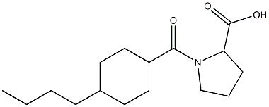 1-[(4-butylcyclohexyl)carbonyl]pyrrolidine-2-carboxylic acid Structure