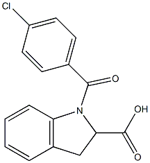 1-[(4-chlorophenyl)carbonyl]-2,3-dihydro-1H-indole-2-carboxylic acid Structure