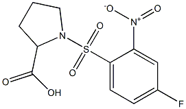 1-[(4-fluoro-2-nitrobenzene)sulfonyl]pyrrolidine-2-carboxylic acid Structure