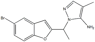 1-[1-(5-bromo-1-benzofuran-2-yl)ethyl]-4-methyl-1H-pyrazol-5-amine 구조식 이미지