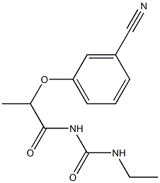 1-[2-(3-cyanophenoxy)propanoyl]-3-ethylurea Structure