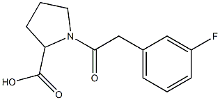 1-[2-(3-fluorophenyl)acetyl]pyrrolidine-2-carboxylic acid 구조식 이미지