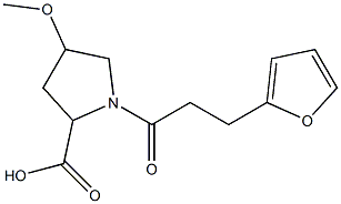 1-[3-(furan-2-yl)propanoyl]-4-methoxypyrrolidine-2-carboxylic acid 구조식 이미지