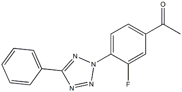 1-[3-fluoro-4-(5-phenyl-2H-1,2,3,4-tetrazol-2-yl)phenyl]ethan-1-one 구조식 이미지