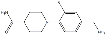 1-[4-(aminomethyl)-2-fluorophenyl]piperidine-4-carboxamide 구조식 이미지