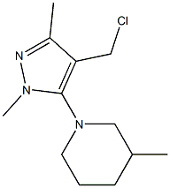 1-[4-(chloromethyl)-1,3-dimethyl-1H-pyrazol-5-yl]-3-methylpiperidine Structure