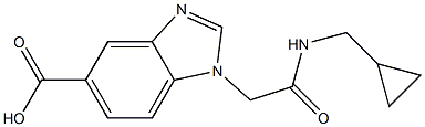 1-{[(cyclopropylmethyl)carbamoyl]methyl}-1H-1,3-benzodiazole-5-carboxylic acid Structure