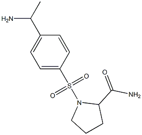 1-{[4-(1-aminoethyl)benzene]sulfonyl}pyrrolidine-2-carboxamide 구조식 이미지