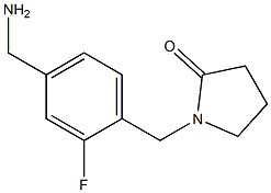1-{[4-(aminomethyl)-2-fluorophenyl]methyl}pyrrolidin-2-one 구조식 이미지