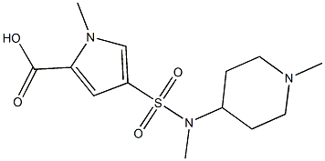 1-methyl-4-[methyl(1-methylpiperidin-4-yl)sulfamoyl]-1H-pyrrole-2-carboxylic acid 구조식 이미지