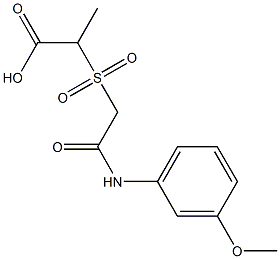 2-({[(3-methoxyphenyl)carbamoyl]methane}sulfonyl)propanoic acid 구조식 이미지