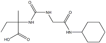 2-({[(cyclohexylcarbamoyl)methyl]carbamoyl}amino)-2-methylbutanoic acid 구조식 이미지