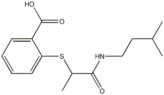 2-({1-[(3-methylbutyl)carbamoyl]ethyl}sulfanyl)benzoic acid 구조식 이미지