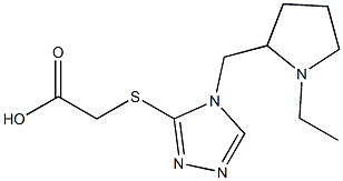 2-({4-[(1-ethylpyrrolidin-2-yl)methyl]-4H-1,2,4-triazol-3-yl}sulfanyl)acetic acid Structure