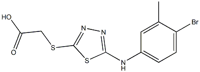 2-({5-[(4-bromo-3-methylphenyl)amino]-1,3,4-thiadiazol-2-yl}sulfanyl)acetic acid 구조식 이미지