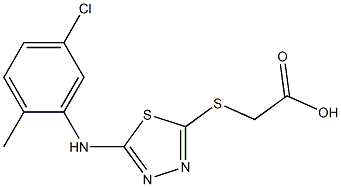 2-({5-[(5-chloro-2-methylphenyl)amino]-1,3,4-thiadiazol-2-yl}sulfanyl)acetic acid 구조식 이미지