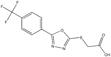 2-({5-[4-(trifluoromethyl)phenyl]-1,3,4-oxadiazol-2-yl}sulfanyl)acetic acid Structure