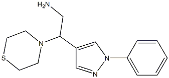2-(1-phenyl-1H-pyrazol-4-yl)-2-(thiomorpholin-4-yl)ethan-1-amine 구조식 이미지