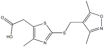 2-(2-{[(3,5-dimethyl-1,2-oxazol-4-yl)methyl]sulfanyl}-4-methyl-1,3-thiazol-5-yl)acetic acid Structure