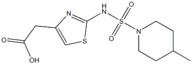2-(2-{[(4-methylpiperidine-1-)sulfonyl]amino}-1,3-thiazol-4-yl)acetic acid Structure