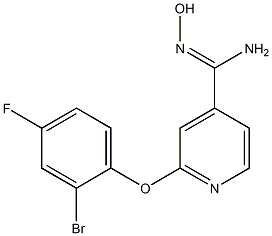 2-(2-bromo-4-fluorophenoxy)-N'-hydroxypyridine-4-carboximidamide Structure