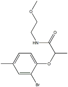 2-(2-bromo-4-methylphenoxy)-N-(2-methoxyethyl)propanamide Structure