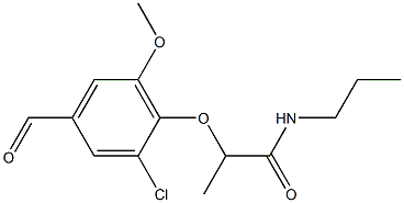 2-(2-chloro-4-formyl-6-methoxyphenoxy)-N-propylpropanamide 구조식 이미지