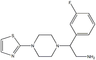 2-(3-fluorophenyl)-2-[4-(1,3-thiazol-2-yl)piperazin-1-yl]ethan-1-amine 구조식 이미지